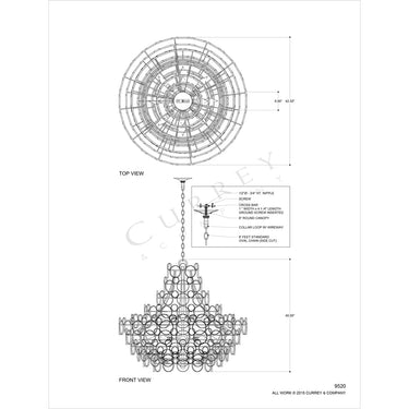 Currey & Company 9520 Galahad 12 Light Chandelier in Bronze 5
