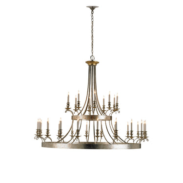 Currey & Company 9582 Lodestar 30-Light Chandelier in Granello Silver Leaf/Antique Gold Leaf 3