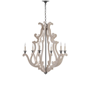 Currey & Company 9636 Durand 6 Light Chandelier in Portland/Old Iron 3