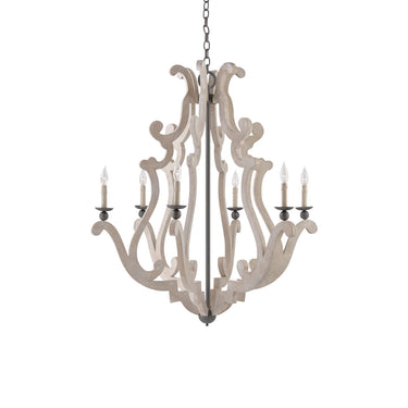 Currey & Company 9636 Durand 6 Light Chandelier in Portland/Old Iron 1