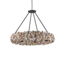Currey & Company 9672 Oyster 8 Light Chandelier in Textured Bronze/Natural 3