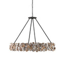 Currey & Company 9672 Oyster 8 Light Chandelier in Textured Bronze/Natural 4