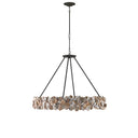 Currey & Company 9672 Oyster 8 Light Chandelier in Textured Bronze/Natural 5