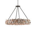 Currey & Company 9672 Oyster 8 Light Chandelier in Textured Bronze/Natural 1