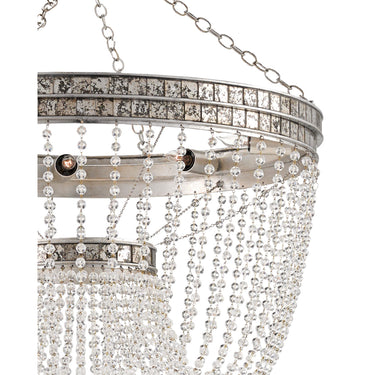Currey & Company 9685 Highbrow Chandelier in Contemporary Silver Leaf/Distressed Silver Leaf 2