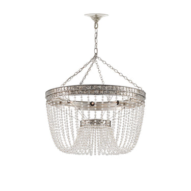 Currey & Company 9685 Highbrow Chandelier in Contemporary Silver Leaf/Distressed Silver Leaf 3