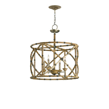 Currey & Company 9694 Palm Beach 4 Light Lantern in Pyrite Bronze/Washed Wood/Natural 3