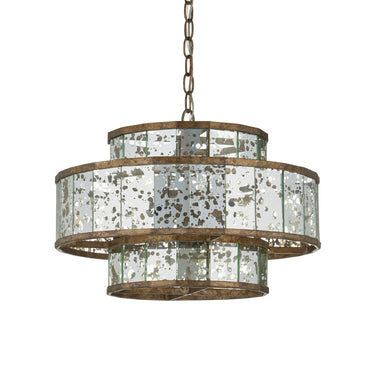 Currey & Company 9759 Fantine Small Chandelier in Pyrite Bronze/Raj Mirror 4
