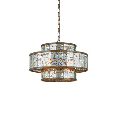 Currey & Company 9759 Fantine Small Chandelier in Pyrite Bronze/Raj Mirror 1