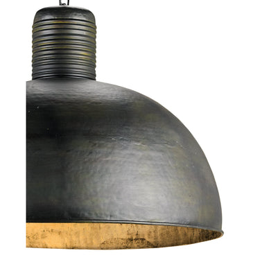 Currey & Company 9781 Saga 1 Light Pendant in Dark Blackened Steel 2