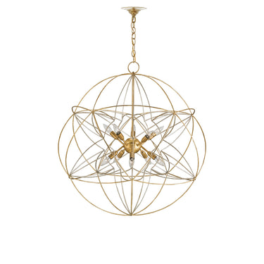 Currey & Company 9840 Zenda Orb 10 Light Chandelier in Contemporary Gold Leaf/Contemporary Silver Leaf 3
