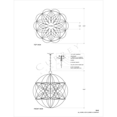 Currey & Company 9840 Zenda Orb 10 Light Chandelier in Contemporary Gold Leaf/Contemporary Silver Leaf 4