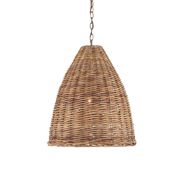 Currey & Company 9845 Basket Pendant in Natural - Crescent Harbor