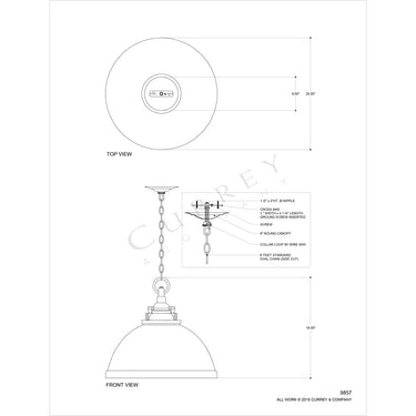 Currey & Company 9857 Admiral Pendant in Copper/Antique Brass 5