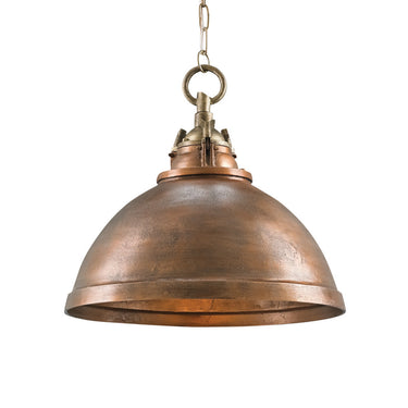 Currey & Company 9857 Admiral Pendant in Copper/Antique Brass - Crescent Harbor