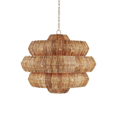 Currey & Company 9859 Antibes 9 Light Chandelier in Khaki/Natural - Crescent Harbor