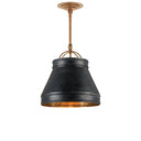 Currey & Company 9868 Lumley Black Pendant in French Black/Pyrite Bronze 3