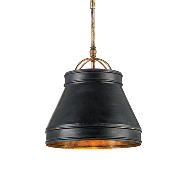 Currey & Company 9868 Lumley Black Pendant in French Black/Pyrite Bronze 1