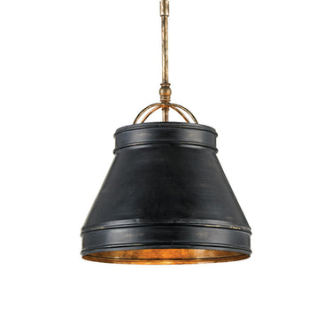 Currey & Company 9868 Lumley Black Pendant in French Black/Pyrite Bronze - Crescent Harbor