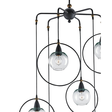 Currey & Company 9869 Moorsgate Multi Pendant in Blacksmith/Old Brass 2