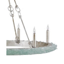 Currey & Company 9870 Tidewater 6 Light Chandelier in Silver Granello/Seaglass 2