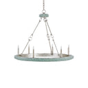 Currey & Company 9870 Tidewater 6 Light Chandelier in Silver Granello/Seaglass 1