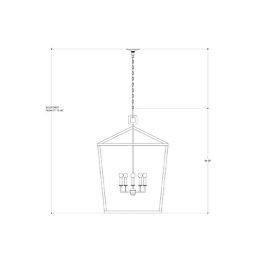 Currey & Company 9871 Denison Grande 5 Light Lantern in Mole Black 4