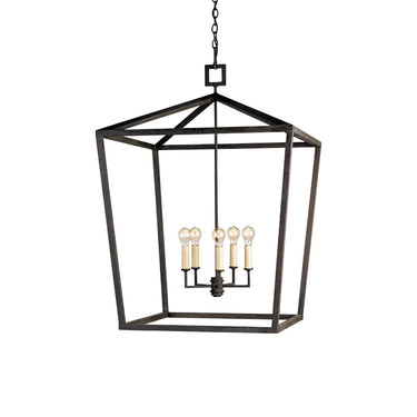 Currey & Company 9871 Denison Grande 5 Light Lantern in Mole Black 1