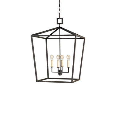 Currey & Company 9872 Denison Large 4 Light Lantern in Mole Black 1