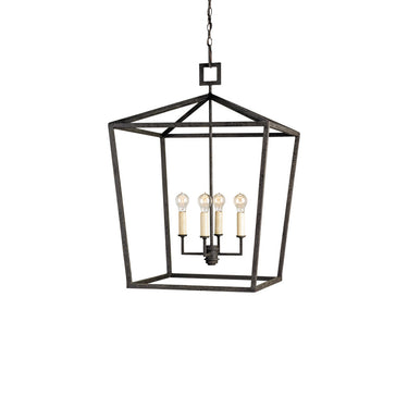 Currey & Company 9872 Denison Large 4 Light Lantern in Mole Black - Crescent Harbor
