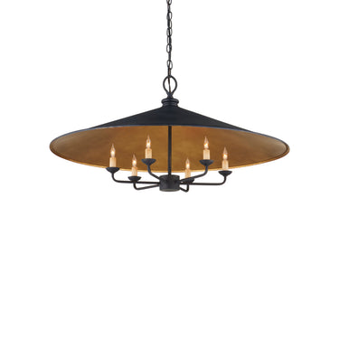 Currey & Company 9873 Brussels 6 Light Chandelier in French Black/Contemporary Gold 3