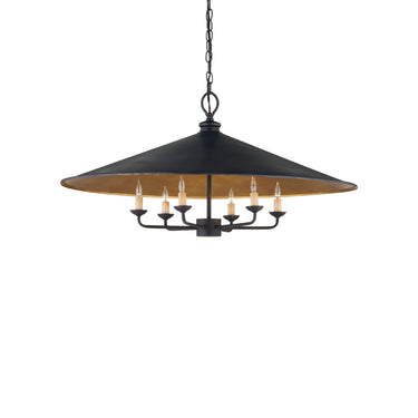 Currey & Company 9873 Brussels 6 Light Chandelier in French Black/Contemporary Gold 4