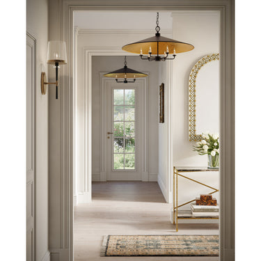 Currey & Company 9873 Brussels 6 Light Chandelier in French Black/Contemporary Gold 6