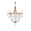 Currey & Company 988-C Crystal 8 Light Chandelier in Rhine Gold - Crescent Harbor