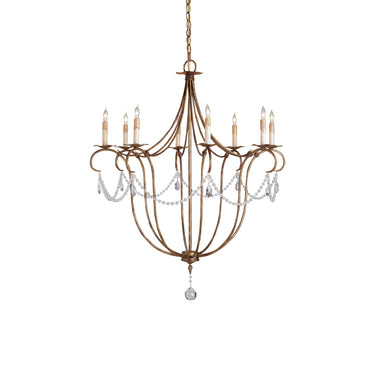 Currey & Company 988-C Crystal 8 Light Chandelier in Rhine Gold 1