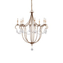 Currey & Company 988-C Crystal 8 Light Chandelier in Rhine Gold - Crescent Harbor