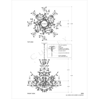 Currey & Company 988 Crystal Bud 8 Light Chandelier in Cupertino 5
