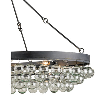Currey & Company 9888 Balthazar Oval Chandelier in French Black 2