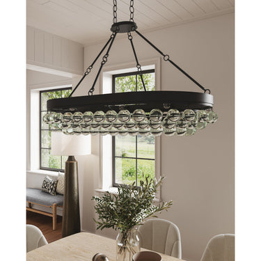 Currey & Company 9888 Balthazar Oval Chandelier in French Black 6