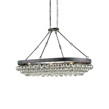 Currey & Company 9888 Balthazar Oval Chandelier in French Black 1