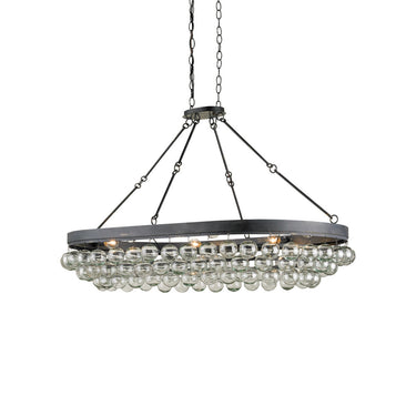 Currey & Company 9888 Balthazar Oval Chandelier in French Black - Crescent Harbor