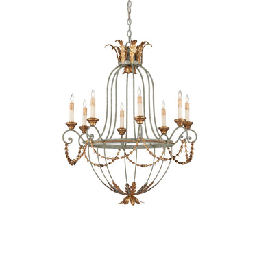 Currey & Company 9948 Elegance 8 Light Chandelier in Etruscan/Gold Leaf 3
