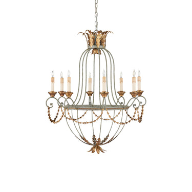 Currey & Company 9948 Elegance 8 Light Chandelier in Etruscan/Gold Leaf 4