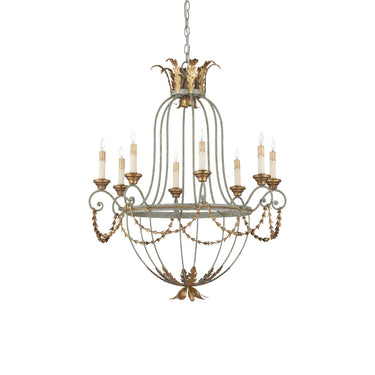 Currey & Company 9948 Elegance 8 Light Chandelier in Etruscan/Gold Leaf 5