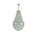 Currey & Company 9966 Platea 3 Light Chandelier in Contemporary Silver Leaf/Seaglass - Crescent Harbor