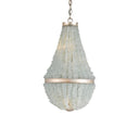 Currey & Company 9966 Platea 3 Light Chandelier in Contemporary Silver Leaf/Seaglass 1