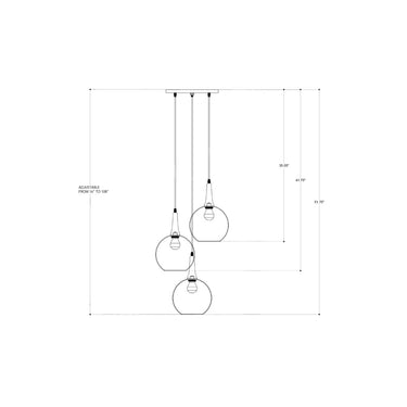 Currey & Company 9969 Beckett Trio Pendant in Emery Rust 3