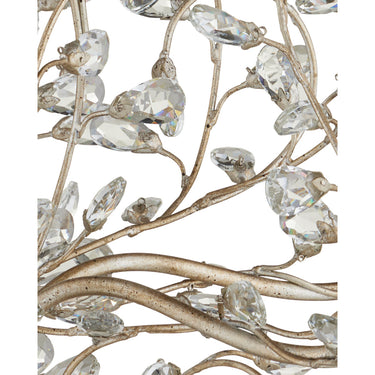 Currey & Company 997 Crystal Bud 8 Light Chandelier in Silver Granello 3