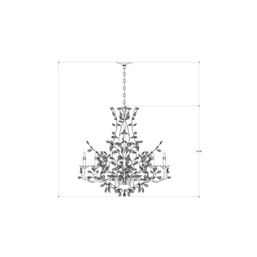 Currey & Company 997 Crystal Bud 8 Light Chandelier in Silver Granello 6