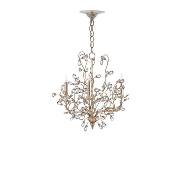 Currey & Company 9974 Crystal Bud Silver Small Chandelier in Silver Granello - Crescent Harbor